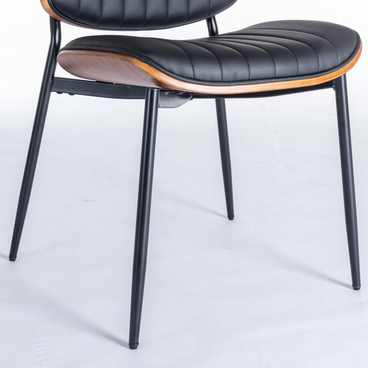 Retro Mid-Century Dining Chair Set with Curved Back