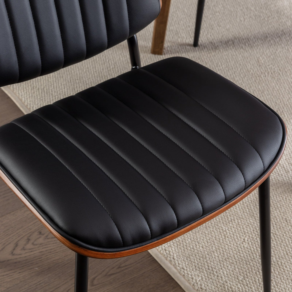 Retro Mid-Century Dining Chair Set with Curved Back