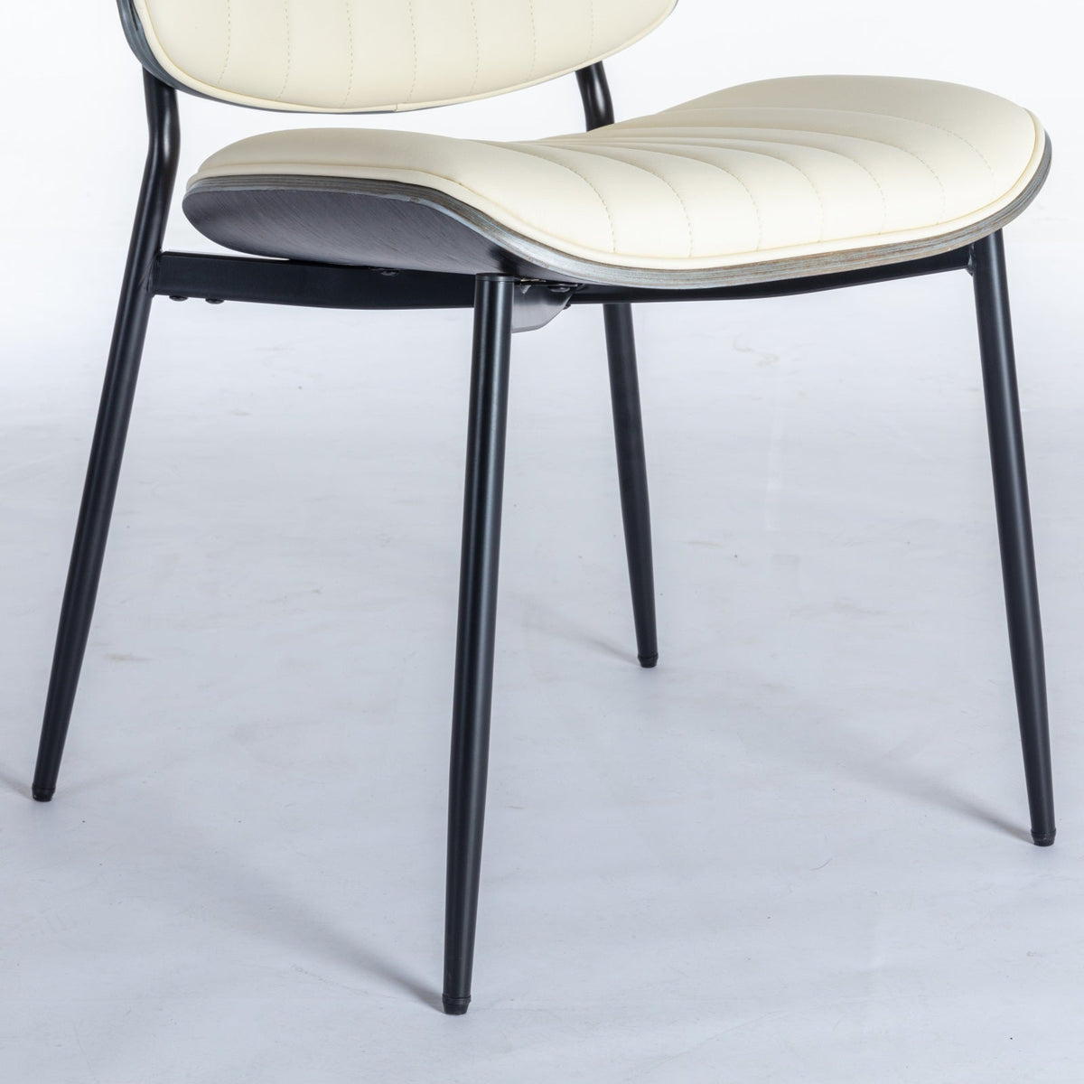 Retro Dining Chairs Set of 2 with Curved Wood Back