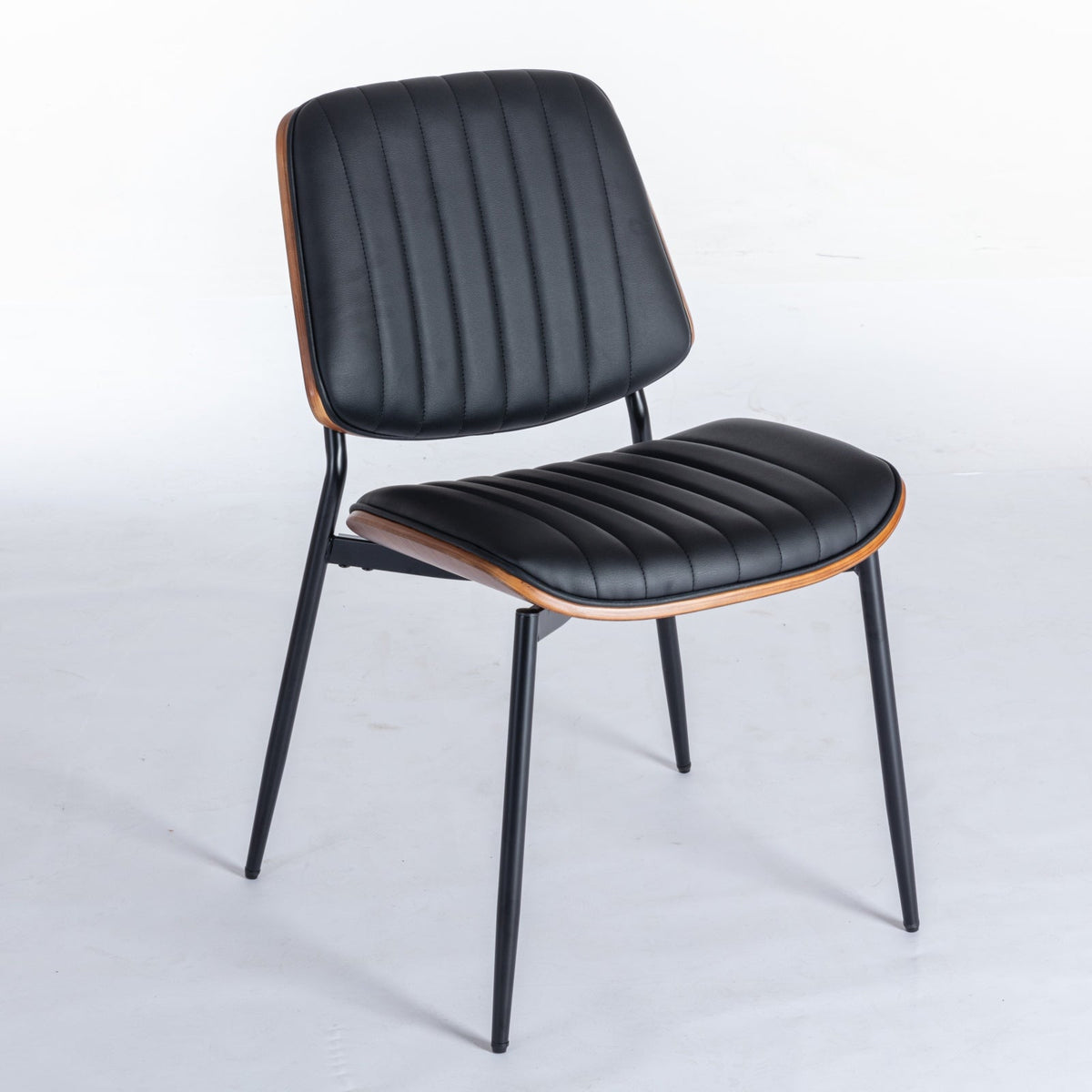 Retro Mid-Century Dining Chair Set with Curved Back