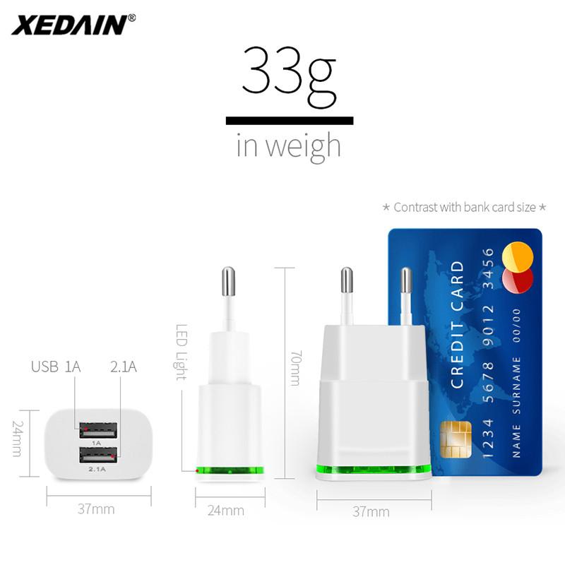 Dual USB Wall Charger with LED Light 2.1A