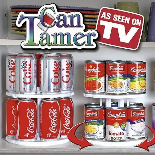 2-Tier Can Organizer Carousel That Spins to Show Every Can