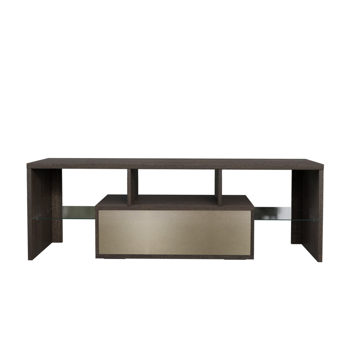 Brown TV Stand with LED Lights for 32 to 55 Inch TVs