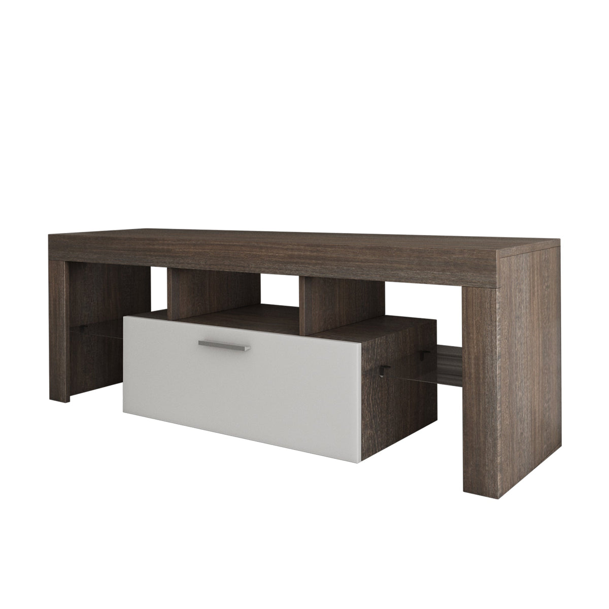 Brown TV Stand with LED Lights for 32 to 55 Inch TVs