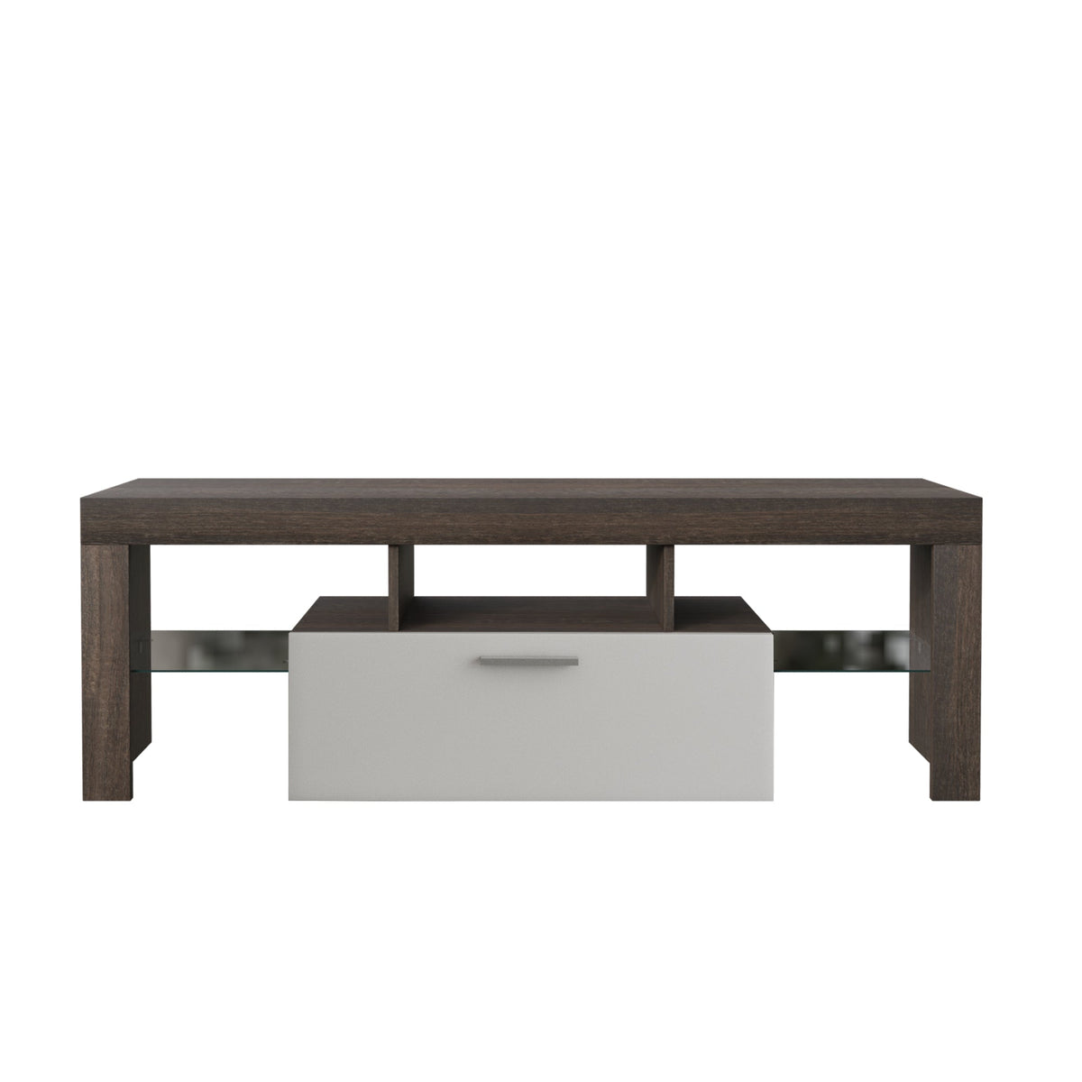 Brown TV Stand with LED Lights for 32 to 55 Inch TVs
