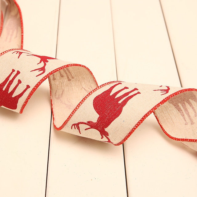 Linen Christmas Ribbon for Festive Gift Wrapping Decor