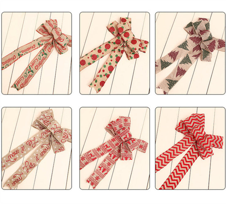 Linen Christmas Ribbon for Festive Gift Wrapping Decor