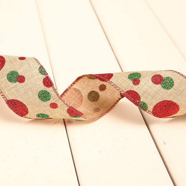 Linen Christmas Ribbon for Festive Gift Wrapping Decor