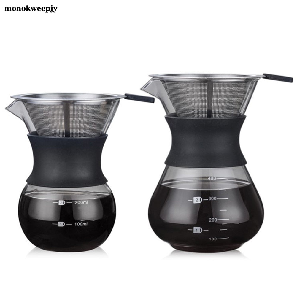 Paperless Pour Over Coffee Dripper with Glass Carafe