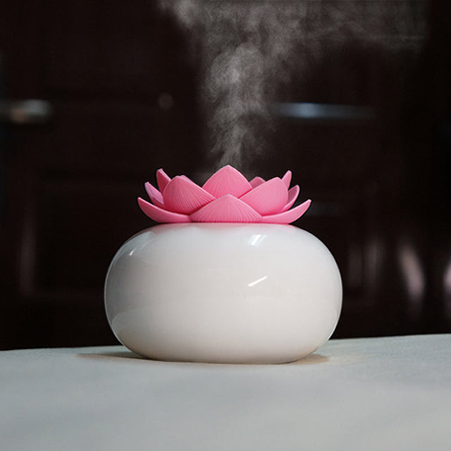 Ceramic Lotus Ultrasonic Aroma Diffuser for Calm Rooms