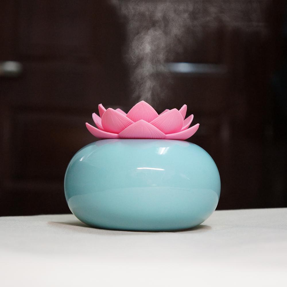 Ceramic Lotus Ultrasonic Aroma Diffuser for Calm Rooms