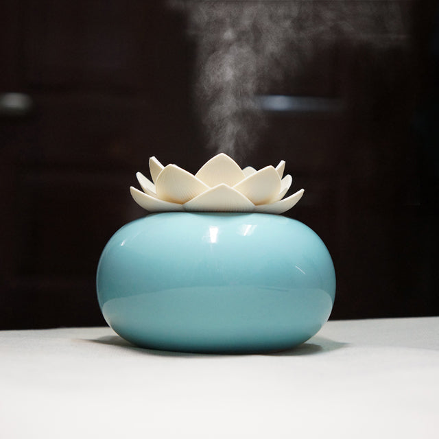 Ceramic Lotus Ultrasonic Aroma Diffuser for Calm Rooms