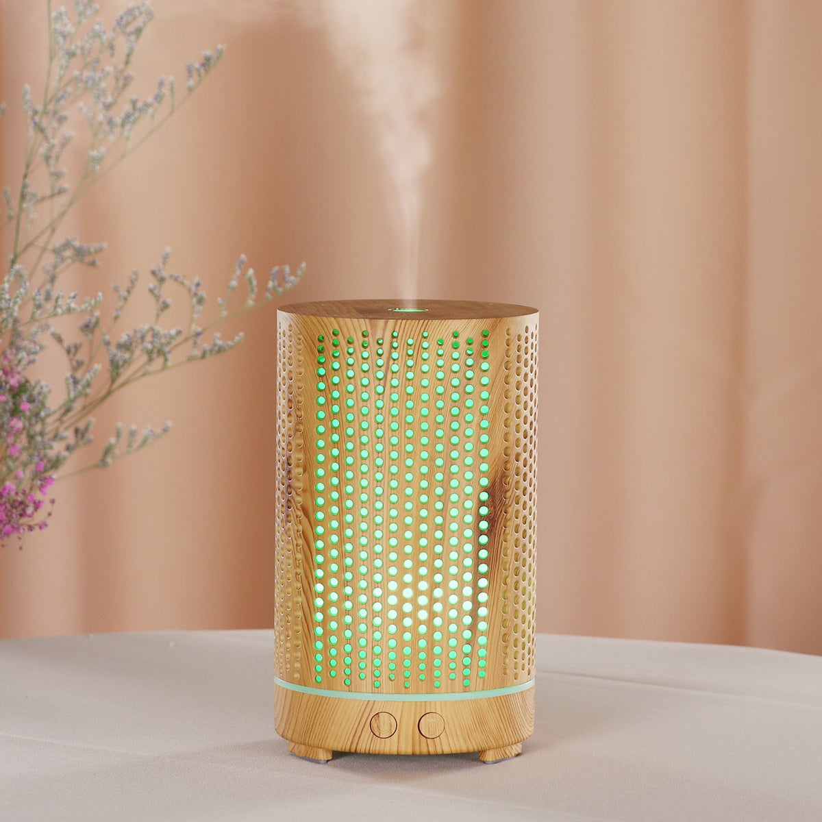 Wood Grain Essential Oil Diffuser with LED Night Light
