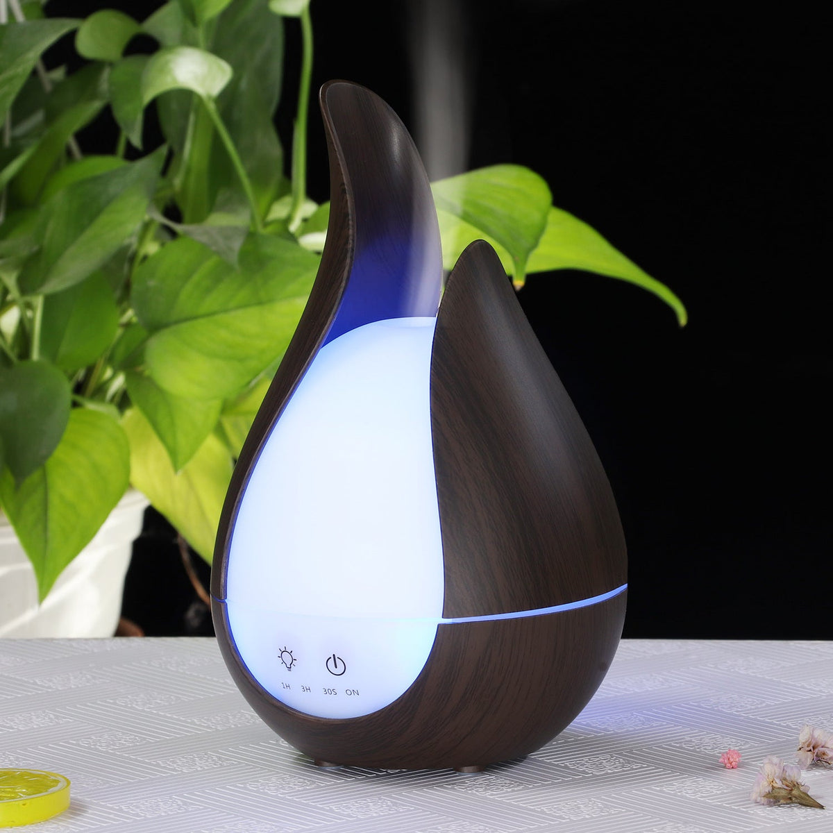 Wood Grain Ultrasonic Aroma Diffuser with LED Night Light