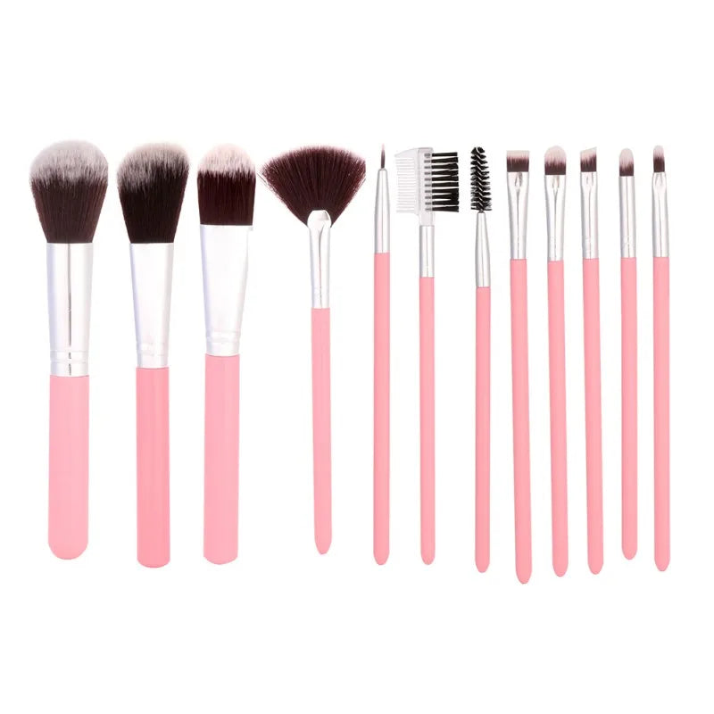 12-Piece Makeup Brush Set with Leather Case — Effortless