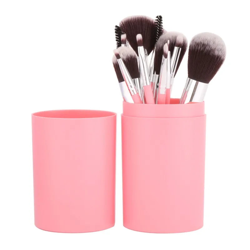 12-Piece Makeup Brush Set with Leather Case — Effortless