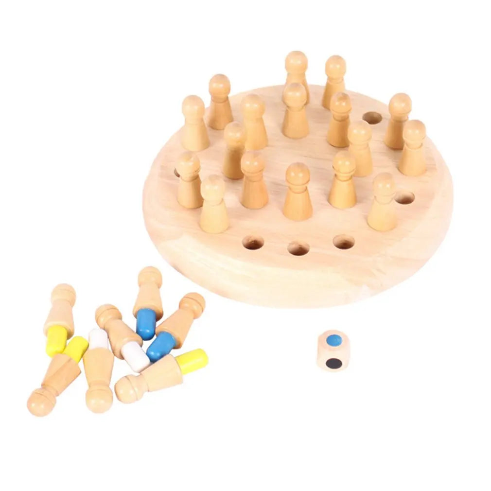 Kids Wooden Memory Match Board Game for Family Fun