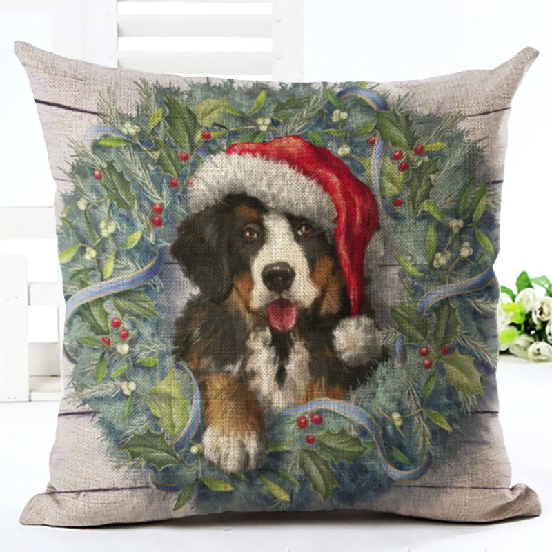 Christmas Cat & Dog Pillow Cover – Festive Sofa Decor