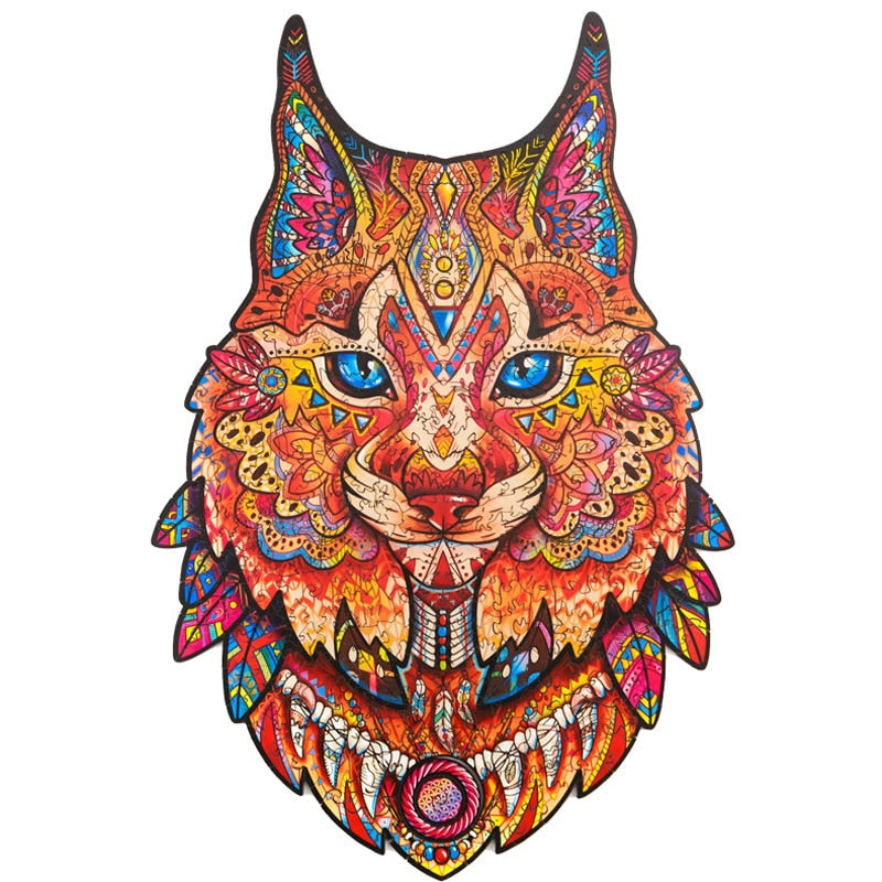 Wooden Animal Puzzle for Adults | Colorful Display Art