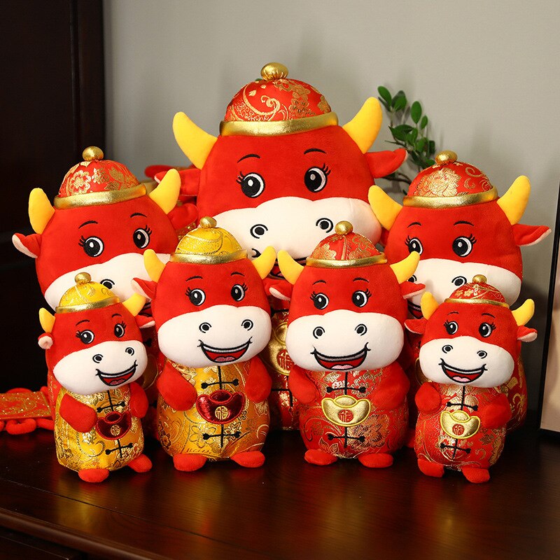 Chinese New Year Cow Plush for Festive Lucky Home Decor