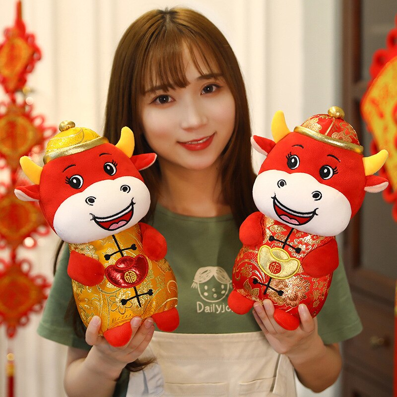 Chinese New Year Cow Plush for Festive Lucky Home Decor