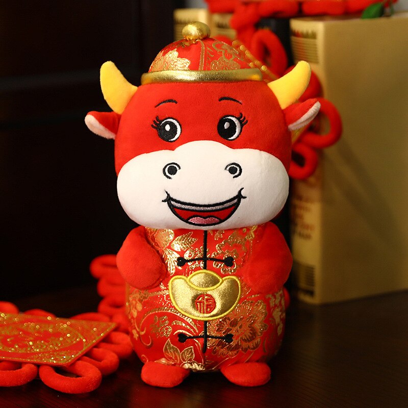 Chinese New Year Cow Plush for Festive Lucky Home Decor