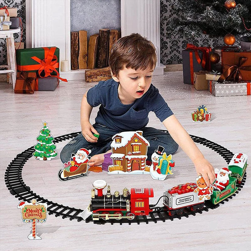 Christmas Train Set With Musical Santa Tree Display