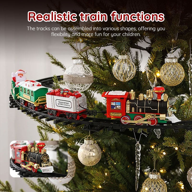 Christmas Train Set With Musical Santa Tree Display