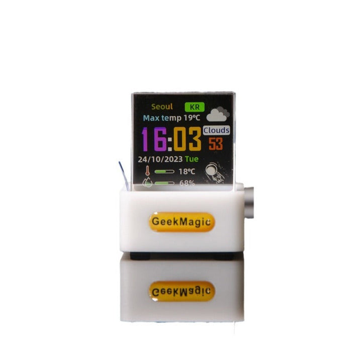 Crystal Cube Desktop Display With Photo Weather Clock