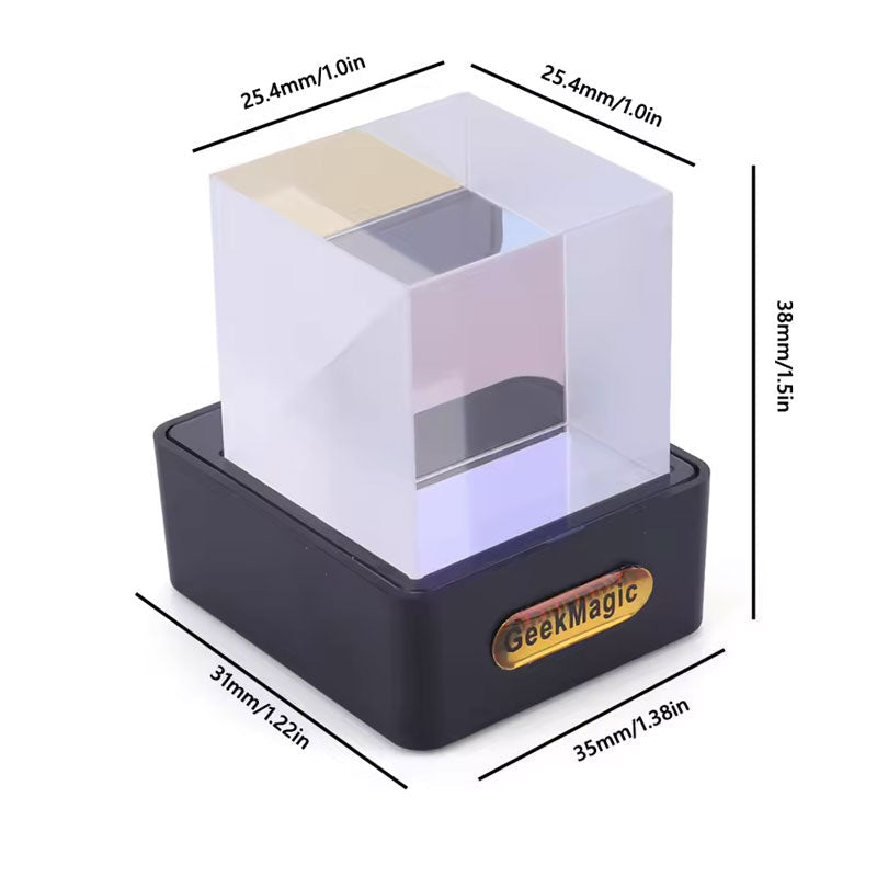 Crystal Cube Desktop Display With Photo Weather Clock
