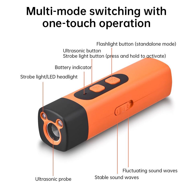 Ultrasonic Dog Training Device With LED Safety Light