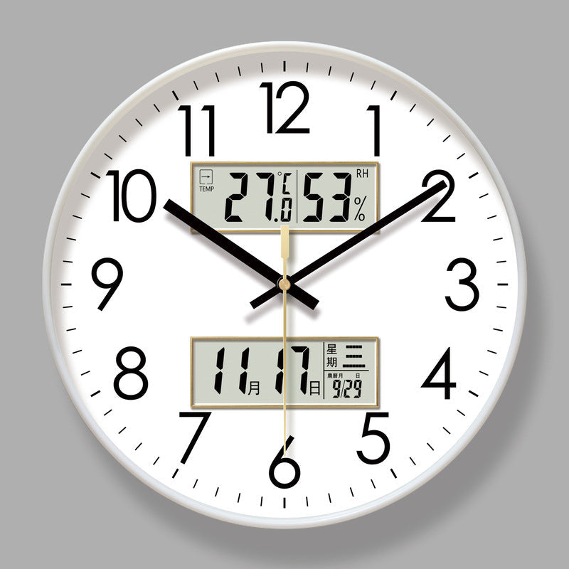 Electronic Wall Clock with Temp, Humidity & Calendar