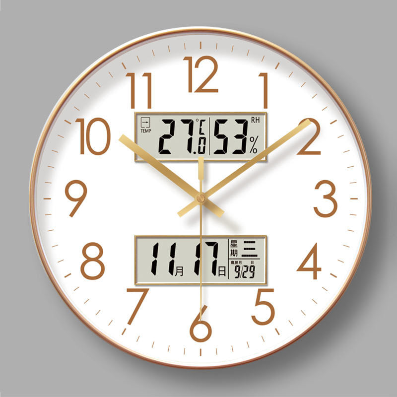 Electronic Wall Clock with Temp, Humidity & Calendar