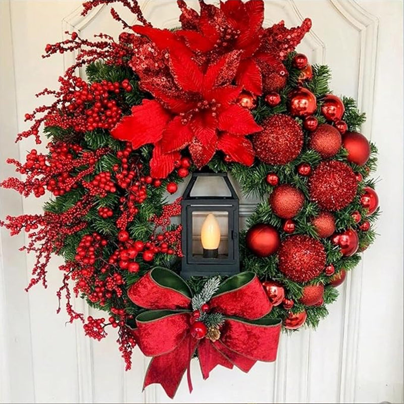 Christmas Wreath Garland for Illuminated Front Doors