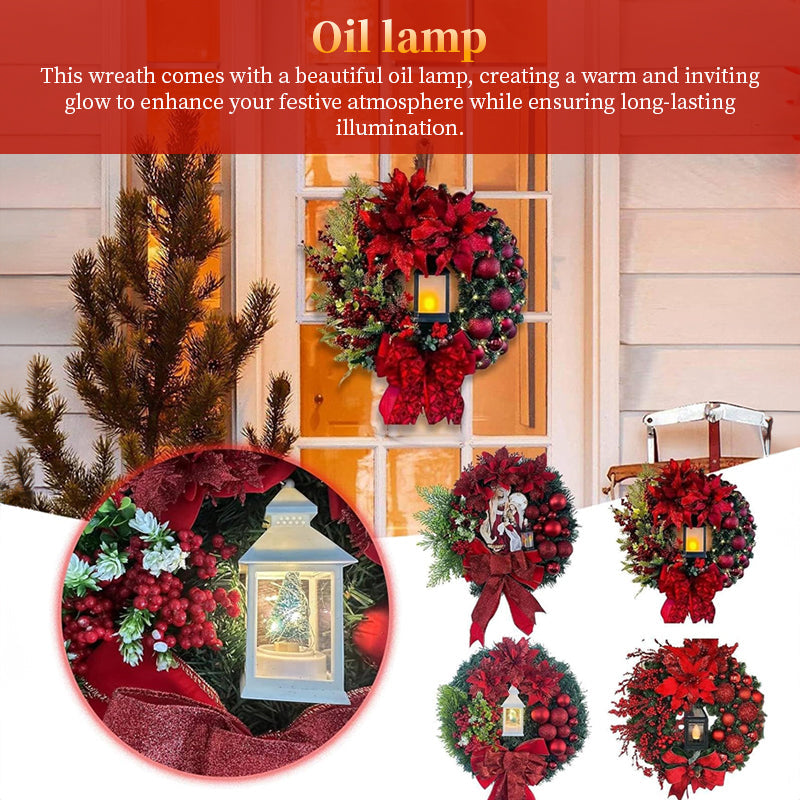 Christmas Wreath Garland for Illuminated Front Doors