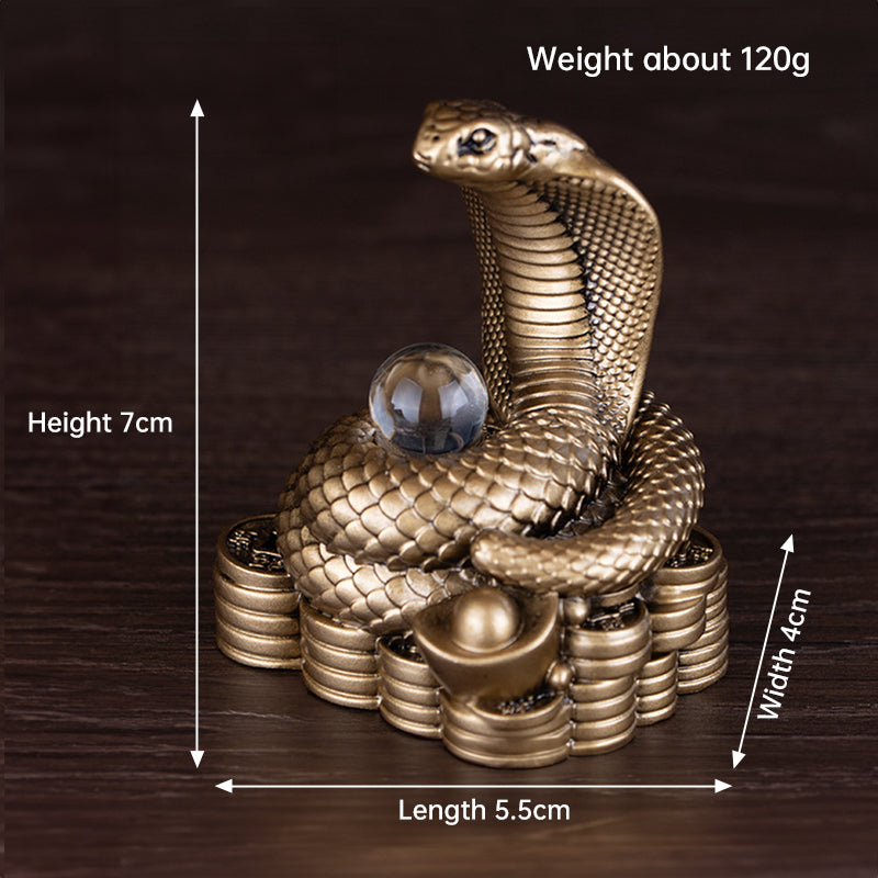 Snake Year Resin Ornament for Prosperity Desk Decor