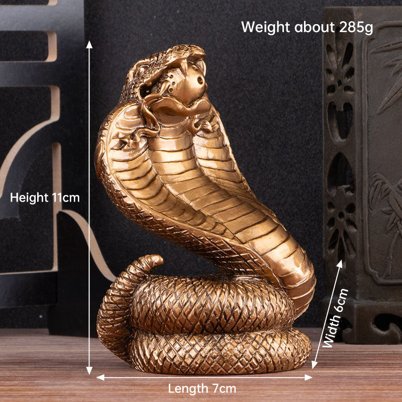 Snake Year Resin Ornament for Prosperity Desk Decor