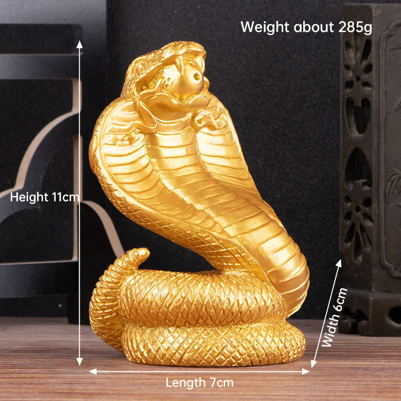 Snake Year Resin Ornament for Prosperity Desk Decor