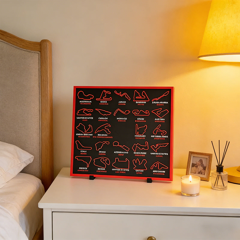 2026 Circuit Map Poster | 24 Racing Tracks Display