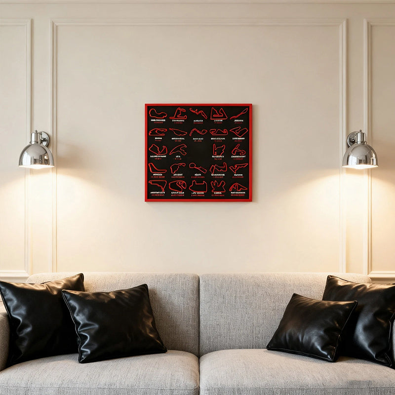 2026 Circuit Map Poster | 24 Racing Tracks Display