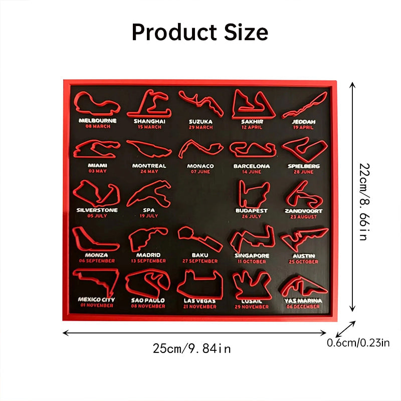 2026 Circuit Map Poster | 24 Racing Tracks Display