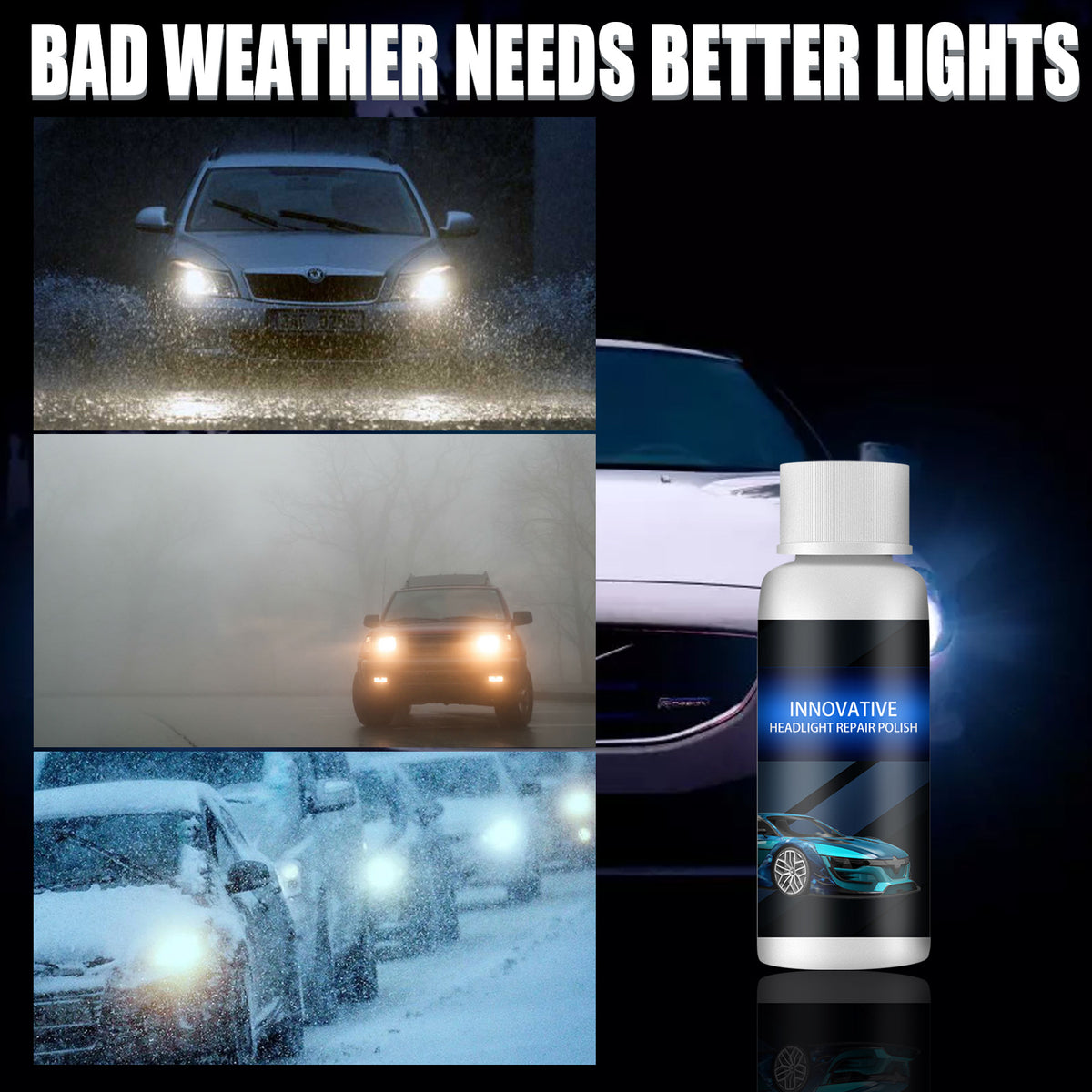 Car Headlight Restoration Liquid for Clearer Lenses