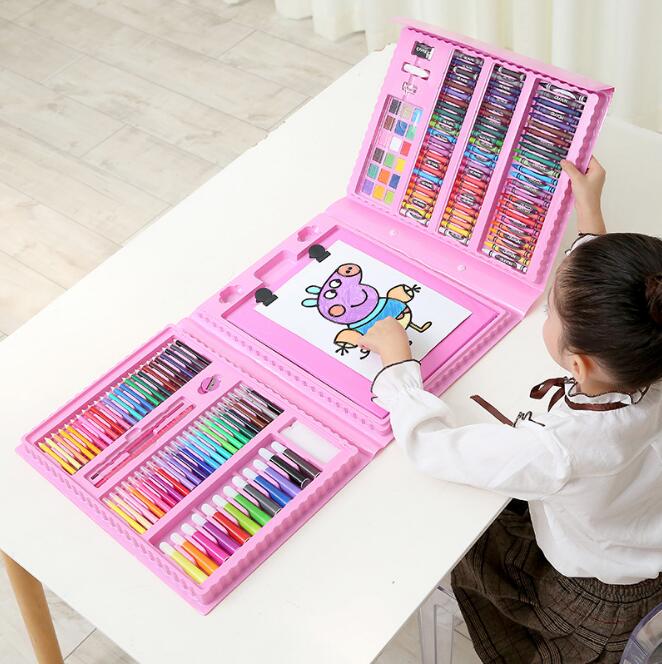 208-Piece Kids Art Set With Portable Built-In Easel