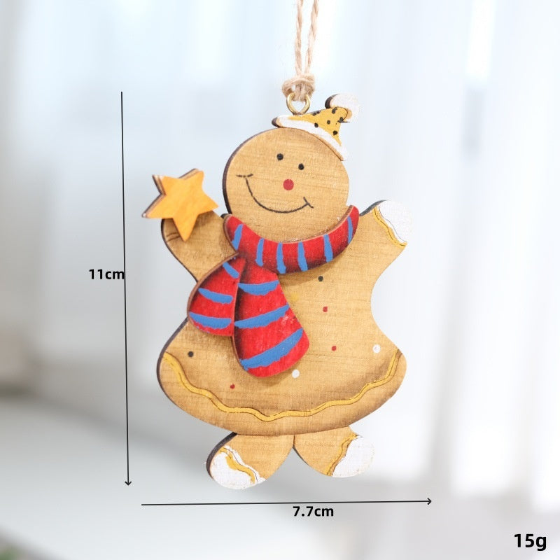 Wooden Christmas Ornaments for Vintage Tree Charm