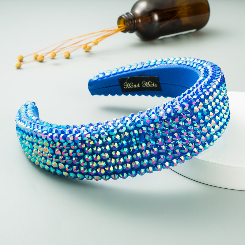 Wide Brim Headband With Full-Drill Sparkle Design