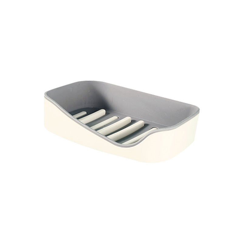 Suction Wall Soap Box with Drainage Ridges, No Drilling