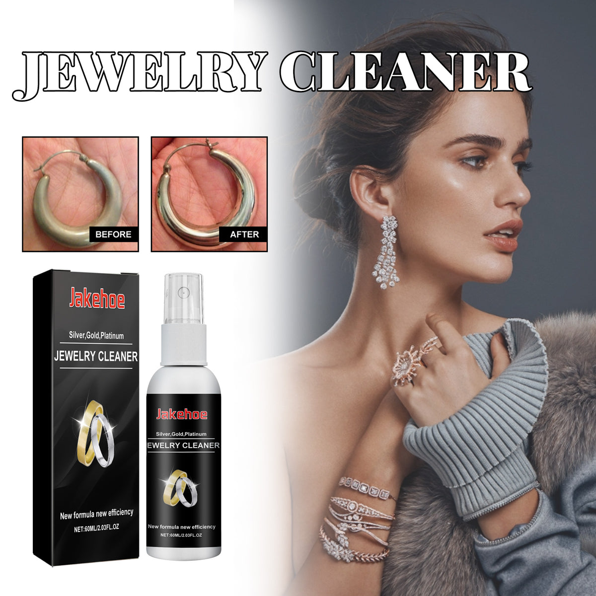 Jewelry Cleaner for Gold, Silver & Precious Jewelry