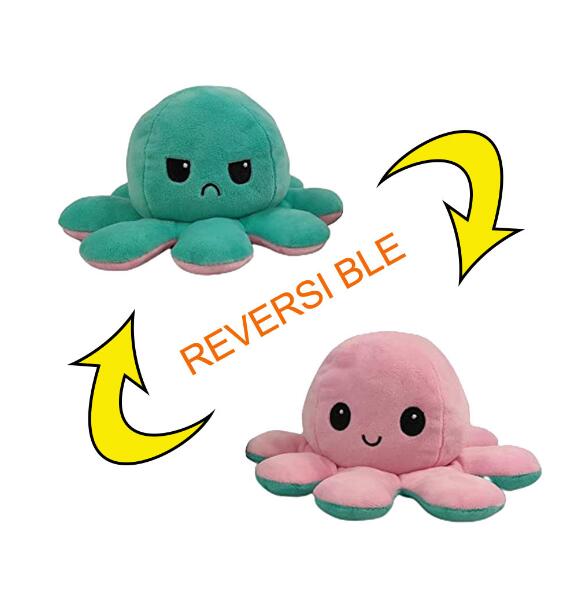 Reversible Octopus Plushie for Mood-Switching Comfort