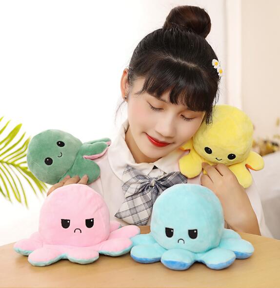 Reversible Octopus Plushie for Mood-Switching Comfort