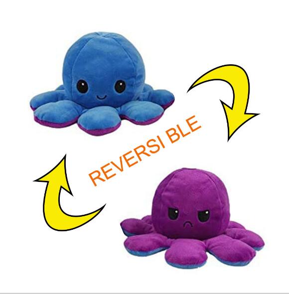 Reversible Octopus Plushie for Mood-Switching Comfort